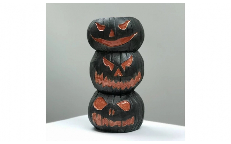 Jack-o-lantern Tiki Mug with Blackjack Clay